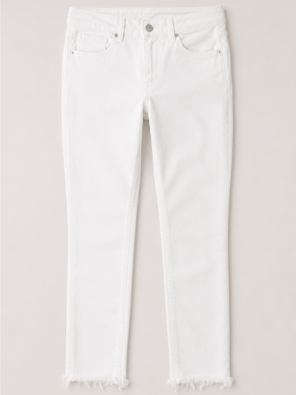 Rag & Bone Capri White Hampton Skinny Jeans Frayed Hem Size 26